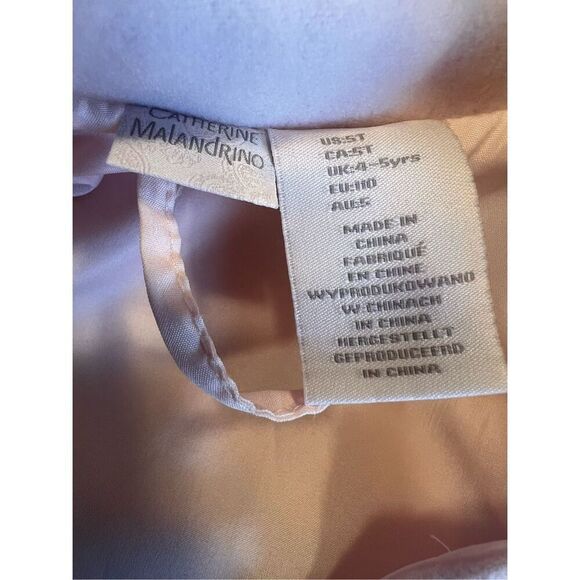 Catherin Malandrino girls size 5T Soft Pink Floral Embroidered Feather Cape - Picture 3 of 5